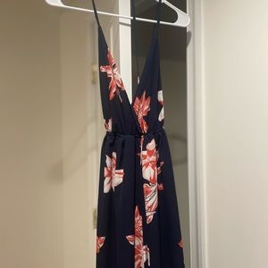 Floral backless maxi dress
